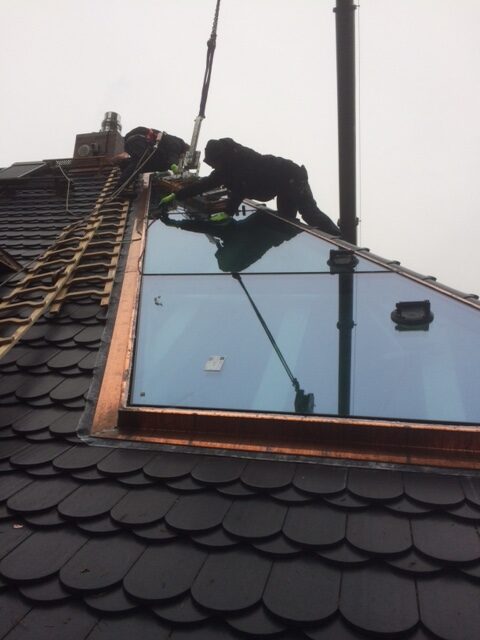 Isolierverglasung auf einem Dach